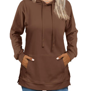 Sudadera con Capucha de Algodón de Alta Calidad 2026, con Logotipo Personalizado, Diseño Sólido, Transpirable, Informal, para Mujer, Bordada, Estilo Urbano - Product Image 3