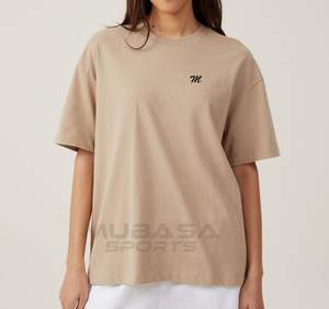 Women's 100% Cotton Oversized Gym Sport T-Shirt Custom Logo Streetwear Casual Fit Quick Dry Breathable <b>Yoga</b> <b>Top</b> - Product Image 4