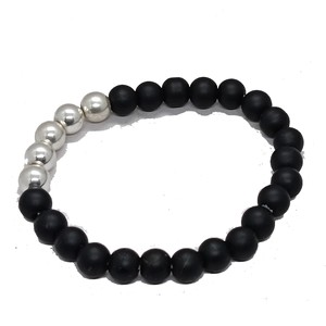 High quality Black matte silver Crystal Gemstone <b>Bead</b> Buddha <b>Bracelet</b> Fashion Charm Jewelry for <b>Men</b> Women for Energy Meditation - Product Image 5