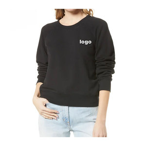 Sweat à capuche en coton respirant anti-rides pour femmes avec manches longues et logo avant hauts courts tricotés personnalisés pour l'hiver vente en gros - Product Image 5