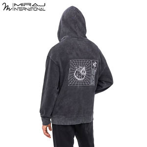 Sweat-shirts noirs délavés à l'acide, confortables et respirants, style le plus récent, 100 % coton, vêtements d'extérieur pour hommes, service OEM, prix de gros - Product Image 2