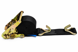 Correas de Trinquete de Poliéster Negro de Alta Resistencia de 38 mm (1.5 Pulgadas) con Ganchos Metálicos Duraderos para un Fijación Segura de la Carga - Product Image 6