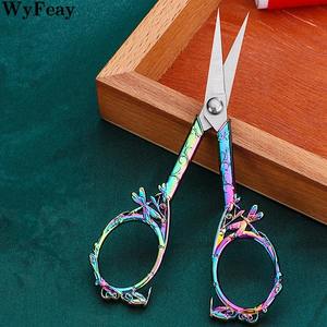 Vintage Dragonfly Embroidery Retro Small Stainless Steel Sharp Straight Blade <b>Cuticle</b> <b>Scissors</b> Customized Logo Durable Design - Product Image 3