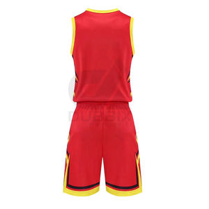 Uniformes de basket-ball 3D de qualité supérieure, couleur personnalisée, 100% polyester, antibactérien, séchage rapide, sans manches, services OEM - Product Image 3