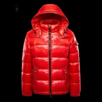 Chaqueta acolchada de plumón personalizada al por mayor para hombre, chaqueta acolchada con capucha brillante de espesor para hombre