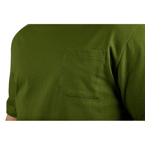 T-shirts pour hommes en tissu corduroy uni en spandex/polyester, col rond, coupe régulière, manches courtes, qualité supérieure, anti-rétrécissement, séchage rapide - Product Image 3