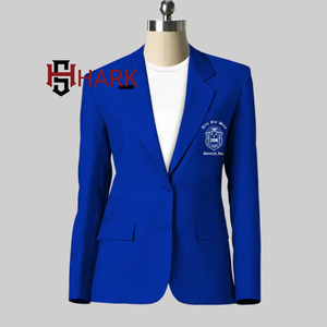 Blazer bleu à double boutonnage anti-plis avec lettres brodées de la sororité Zeta Phi Beta, best-seller - Product Image 4