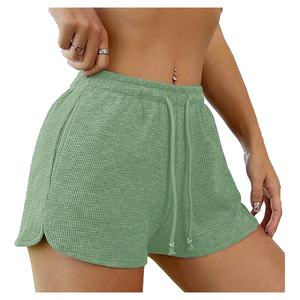 Pantalones cortos de verano personalizados al por mayor para mujer, pantalones cortos informales de poliéster para mujer, color sólido - Product Image 5