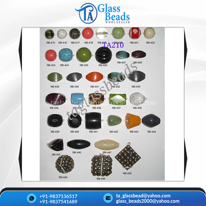 Cuentas de resina texturizadas listas para enviar cuentas de vidrio pintadas amarillas texturizadas cuentas de vidrio sueltas a precio barato - Product Image 2