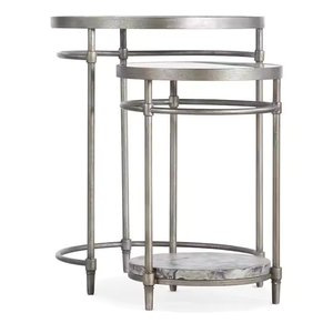 Antique <b>Silver</b> Glass Top Side <b>Table</b> - Product Image 2