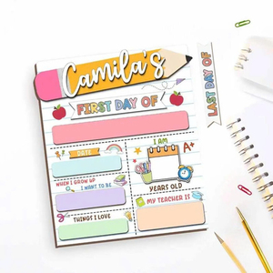 Cadre de premier jour d'école en bois personnalisé nom âge rêve mignon Photo accessoire souvenir mémorable - Product Image 2