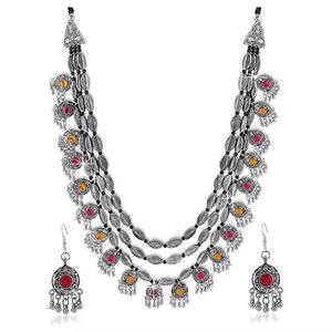 Collier traditionnel afghan fait à la main en laiton avec des perles de diamant, ethnique, tribal, culturel, vintage, tendance, écologique, accessoire de mode - Product Image 2