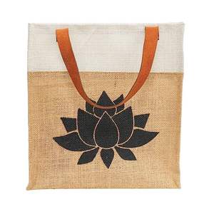 Sacs à provisions en jute écologique avec poignées en cuir véritable Spacieux fabriqués avec soin Solution polyvalente pour un usage quotidien - Product Image 4