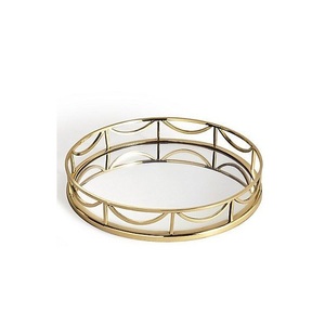 Decorative Tray Modern Design Iron <b>Mirror</b> Tray for Home Hotels Restaurant Christmas Best Quality <b>Mirror</b> Tray Indian Handicrafts - Product Image 4