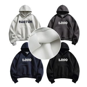 Sweat à capuche d'hiver personnalisé de luxe 2026 en molleton 100 % coton, coupe classique, épais, vierge, style streetwear - Product Image 1