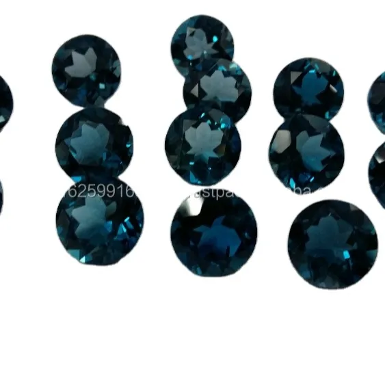 Natural London Blue Topaz Round Cut Blue Color Top Quality Loose Gemstone Semiprecious For Jewelry Making At Best Price