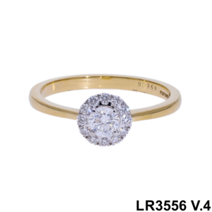 แหวนเพชรกลมประดับ0.39CTW ทอง14K ลายดอกไม้สไตล์วินเทจหรูหราสำหรับเครื่องประดับงานหมั้นหรืองานแต่งงาน - Product Image 1