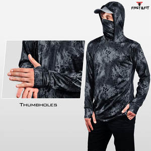 Última moda hombres pesca Sudadera con capucha 100% calidad suave transpirable al aire libre Sudadera con capucha larga impermeable - Product Image 3