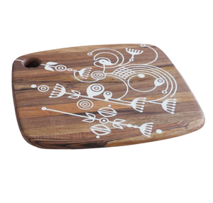 Planche à charcuterie de cuisine Design personnalisé Planche à fromage de forme arrondie Planche à dessert fruits Planche à découper en bois d'acacia - Product Image 6