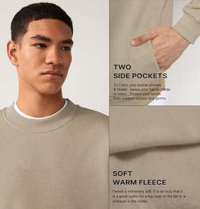 Temporada de otoño Jersey cálido Alta calidad 100% Algodón Hombres de manga completa Cuello redondo Sudadera de lana Sudaderas con capucha impresas digitales" - Product Image 2