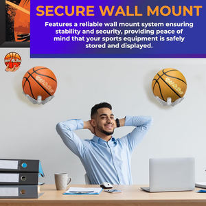 Support mural pour ballon de sport, support de rangement pour ballon de sport, polypropylène, grand espace de rangement, support de ballon sécurisé pour salle de sport - Product Image 4