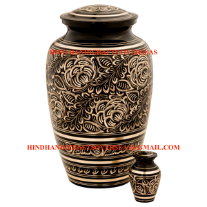 Venta al por mayor de urna de cremación de latón de estilo americano, urna conmemorativa de serenidad para almacenamiento y decoración de cenizas humanas de metal para adultos - Product Image 1