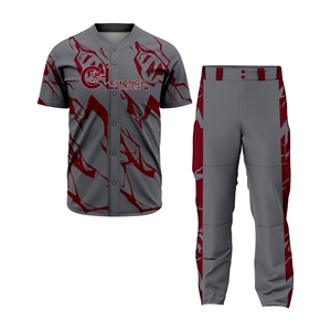 Ensemble uniforme de baseball unisexe personnalisé, maillot et pantalon d'équipe, 100% polyester, tissu respirant à séchage rapide, haute qualité, toutes saisons, personnalisable - Product Image 1