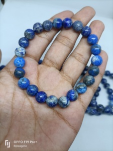 ลาพิส ลาซูลีธรรมชาติ 8 มม.สร้อยข้อมือคริสตัลบำบัดอัญมณีสร้อยข้อมือเรกิจักระการทำสมาธิเครื่องประดับของขวัญ - Product Image 4