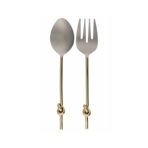 New Unique Design Handle Gold Matt Mirror Polished <b>Spoon</b> <b>Fork</b> Salad Server <b>Set</b> with Hot Sale Premium Design Handle Salad Server - Product Image 6