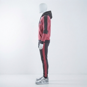 <b>Men's</b> Pink Gray Hoodie Tracksuit Sets Colorblock <b>Pullover</b> Sweatshirt Jogger Pants Sportswear Training Gym Fitness Activewear Set - Product Image 2