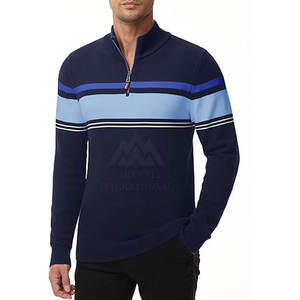 Dernier modèle Design de haute qualité Nouveau pull à demi fermeture éclair pour homme Impression de logo personnalisé Pull à demi fermeture éclair pour homme - Product Image 2