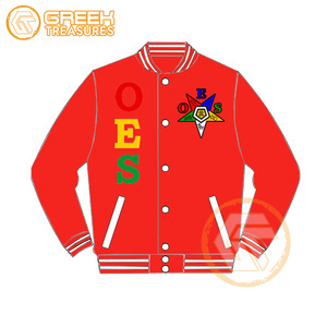 Blouson universitaire personnalisé en molleton de coton brodé Eastern Star OES, respirant, séchage rapide, fermeture éclair, pour femme, style grec, col montant - Product Image 4