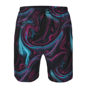 Pantalones Cortos Casuales de Verano para Hombre, Transpirables, de Secado Rápido, Negros, Sublimados, con Cintura Elástica y Cordón, para Playa - Product Image 4