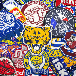 Écussons tissés personnalisés en toile écologique à coudre pour badges d'école, université, ou université d'enseignement supérieur, motifs fleurs, cœurs, alphabet - Product Image 5