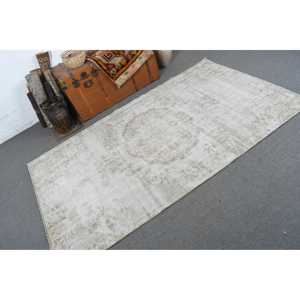 Tapis turc 4,1 x 7,2 pieds, tapis, tapis persan blanc en laine - Product Image 1