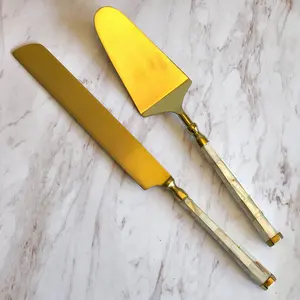 Ensemble de spatule et couteau à dessert en acier inoxydable argenté, pour la restauration, les hôtels et les restaurants - Product Image 3