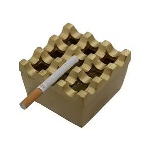 Cendrier rond en argent plaqué avec un design en métal massif décoratif, nouveau porte-cendrier pour bol à cendres - Product Image 3