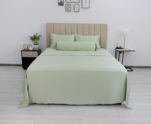 Juego de cama de cuatro piezas de lujo para boda de alta calidad, suave y fresco para 600S +, sofisticado, moderno, sólido, ecológico, para todas las estaciones - Product Image 5