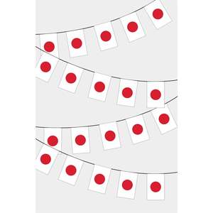 Guirlande de drapeaux rectangulaires japonais pour décorations de fête - Product Image 1