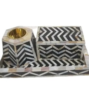 Caja de bandeja de artesanías más vendida, juego de quemador de incienso, fregona Mubkhar, diseño de hoja Bakhoor, difusor de decoración del hogar con incrustaciones de perlas madre - Product Image 3