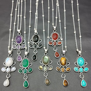 Artesanías Rawat, collares con cuentas de ágata de moda Vintage para mujer, colgante de cadena de moda, joyería personalizada hecha en India - Product Image 1