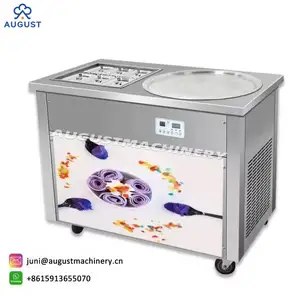 Commercial Roll Freeze Cold Plate Flat Pan Fry Fried Ice Cream Machine