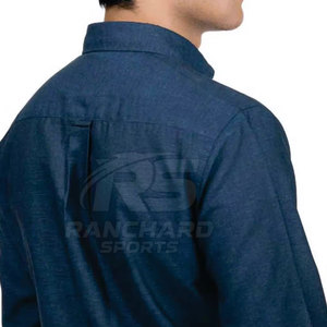 Chemise en jean à manches longues pour homme, coupe ajustée tendance, chemise décontractée pour homme, chemise en jean vintage, coton doux, haut de tous les jours pour la rue - Product Image 5