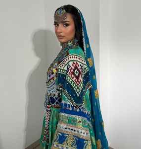 Nuevo Vintage de talla grande para mujer Modest Flare Maxi vestido conjunto de pantalón elegante Afghani de longitud completa con botones de encaje fiesta de noche Formal - Product Image 5