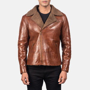 Style vintage personnalisé avec logo ample pour veste d'équitation de moto en cuir veste en cuir PU à col roulé pour hommes - Product Image 3