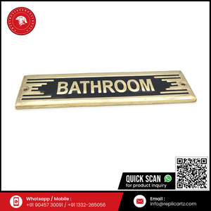 New Arrival <b>Bathroom</b> Brass Door <b>Sign</b> Plaque | Handmade Metal Wall & Door Name Plate Decorative <b>Bathroom</b> for Home Hotel Office - Product Image 4