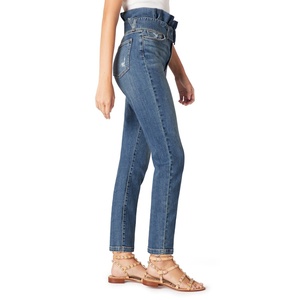 Jeans Sam Edelman da Donna Dani Distressed Paperbag a Vita Alta e Gamba Dritta in Denim Blu Taglia 24 - Lavabili - Product Image 2