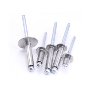 Rivet aveugle à tête plate en acier inoxydable de couleur personnalisée, extrémité ouverte en aluminium, DIN7337 - Product Image 1