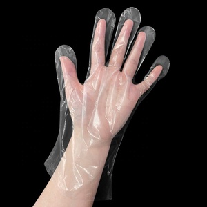ถุงมือโพลีเอทิลีนแบบนูน ป้องกันน้ำ ทนน้ำมัน เกรดอาหาร ปราศจากน้ำยาง ใส ใช้แล้วทิ้ง ถุงมือ LDPE สำหรับแปรรูปอาหาร - Product Image 1
