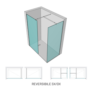 Cabina doccia con finitura cromata lucida da 130 cm regolabile Gardenia con accessorio doccia in vetro a specchio da 8 mm - Product Image 6